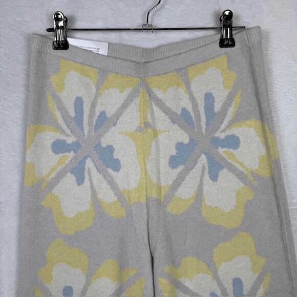 NWT House of Sunny Hibiscus Aarons Knit Floral Pants Yellow Blue Vol 18 Size 4 - Picture 3 of 14